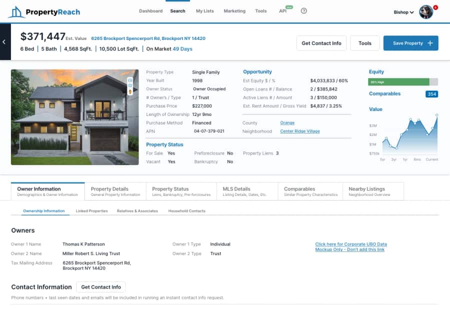 PropertyReach property details page