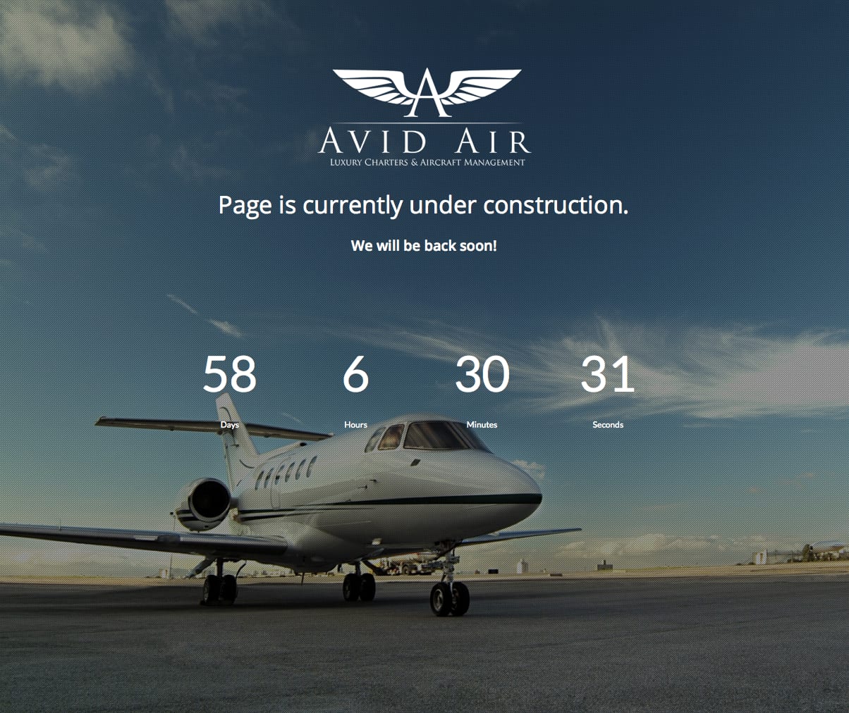 Pre-launch holding page