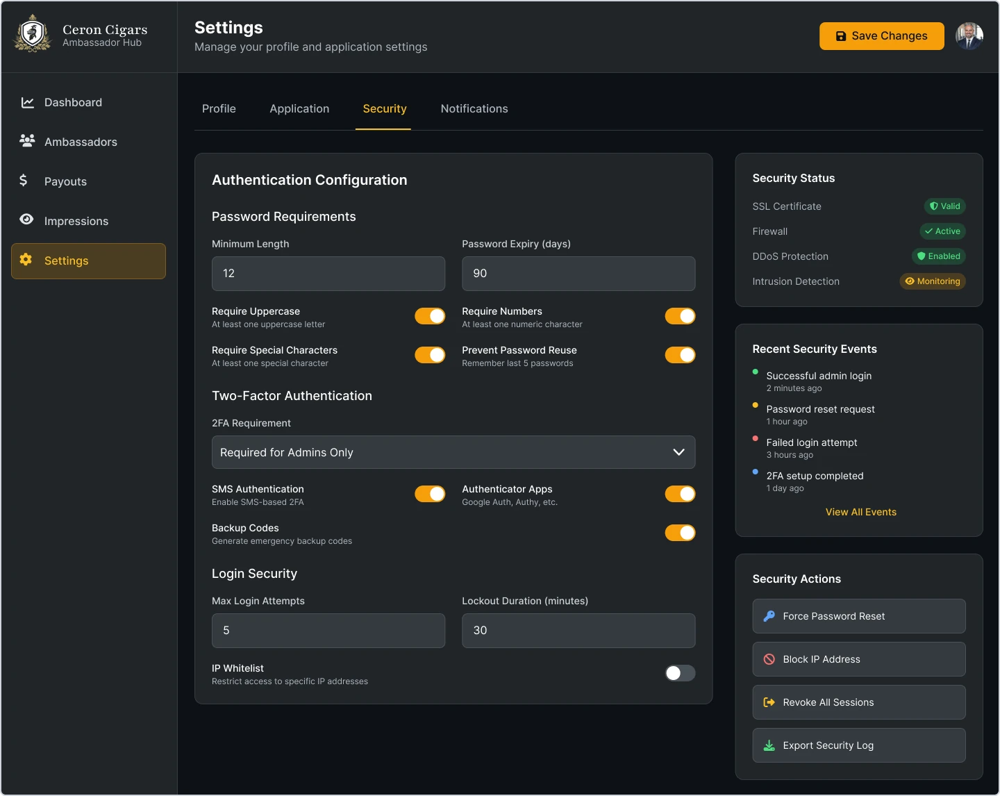 Security Settings