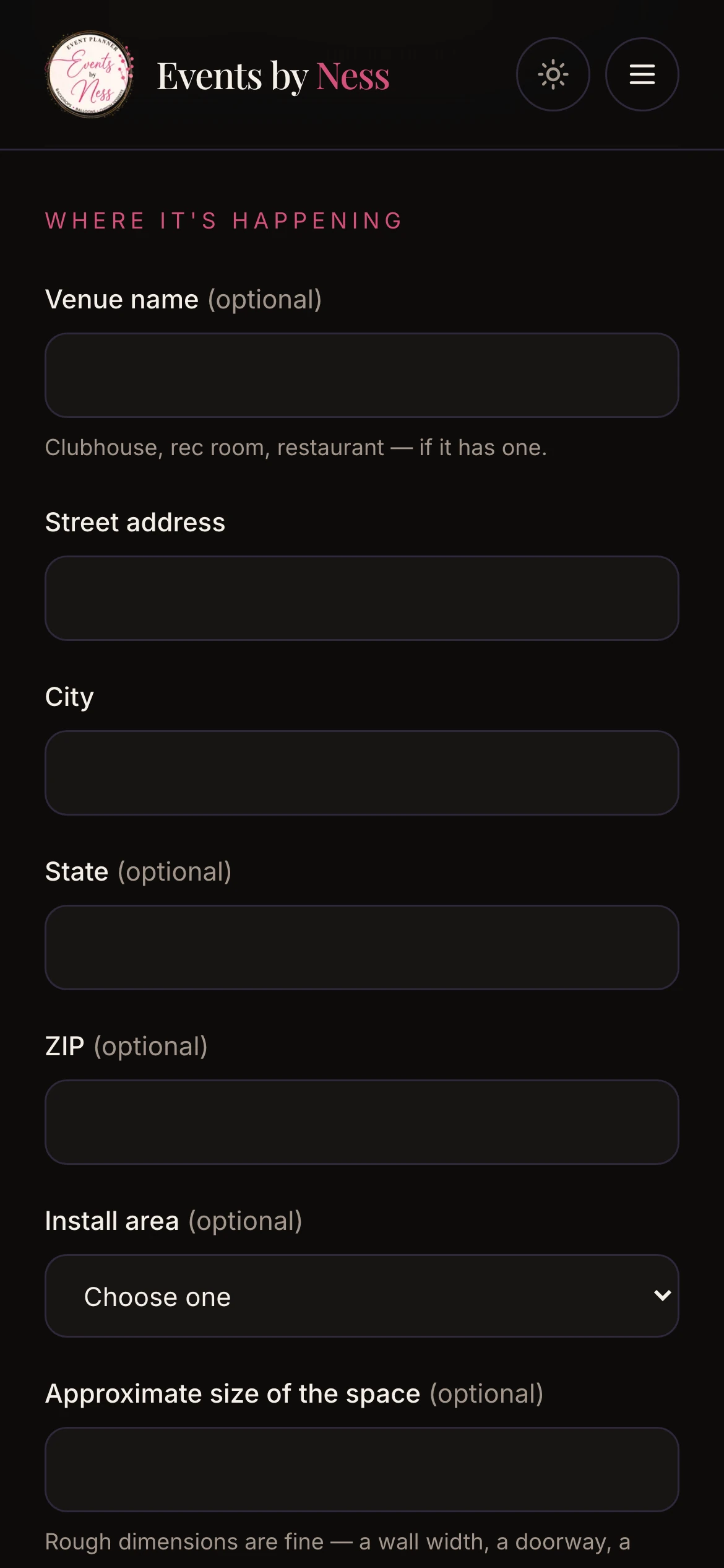 390px — the enquiry form, where most of it is actually filled in