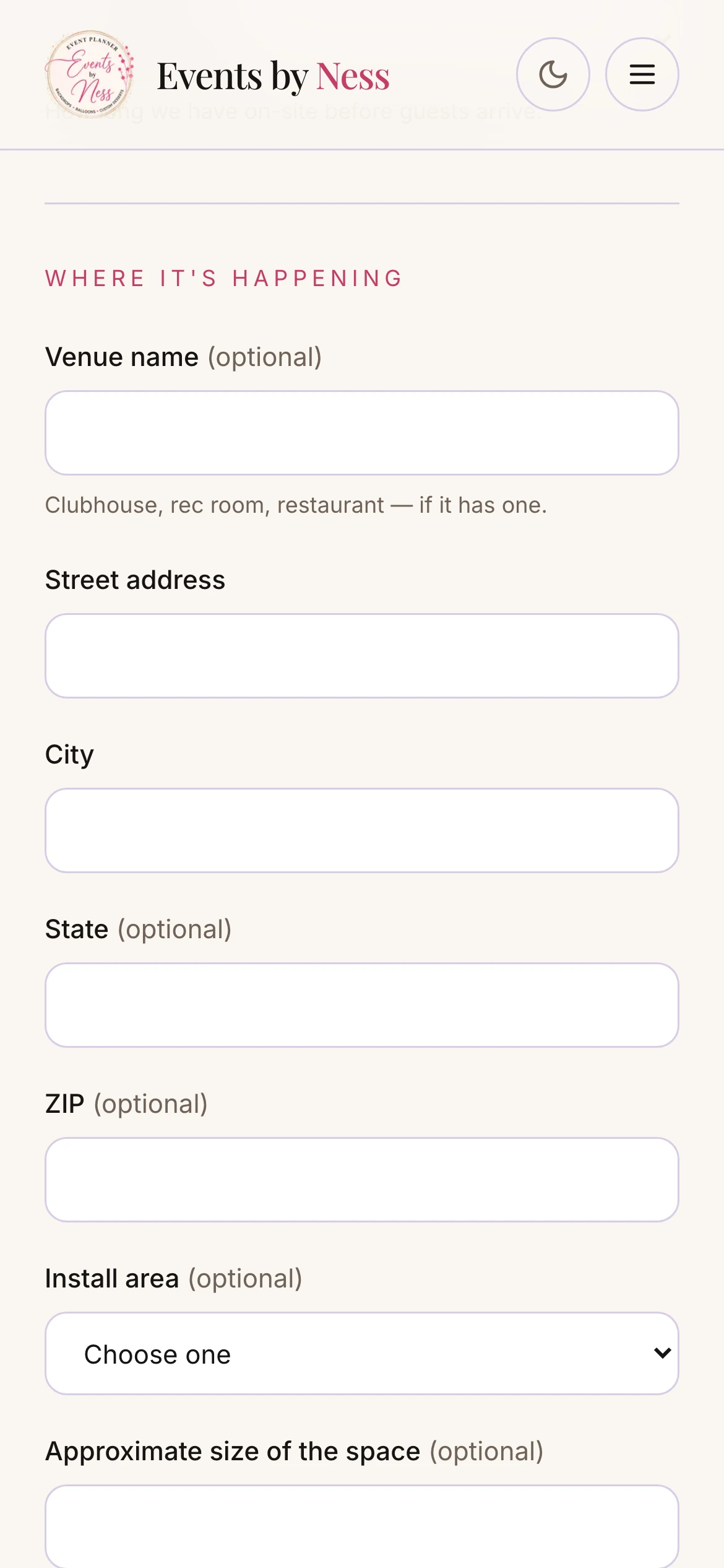 390px light — the enquiry form
