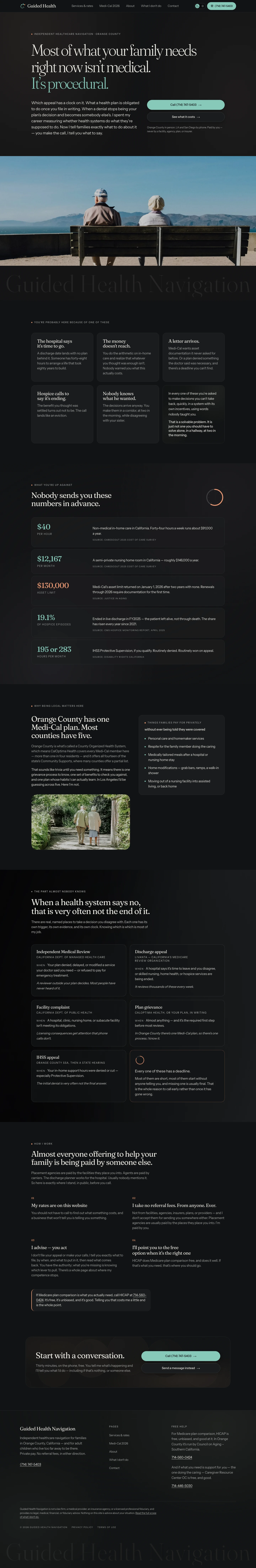 Home — the same page in the dark scheme, where the deep slab becomes the ground rather than an inversion