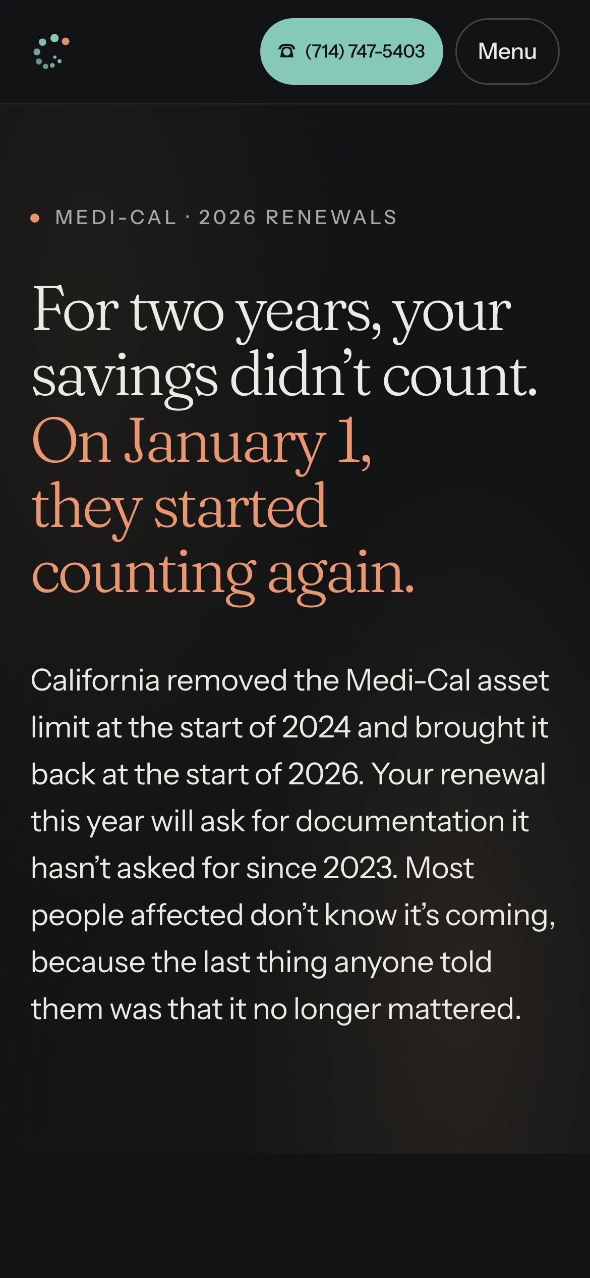 390px dark — the deadline page