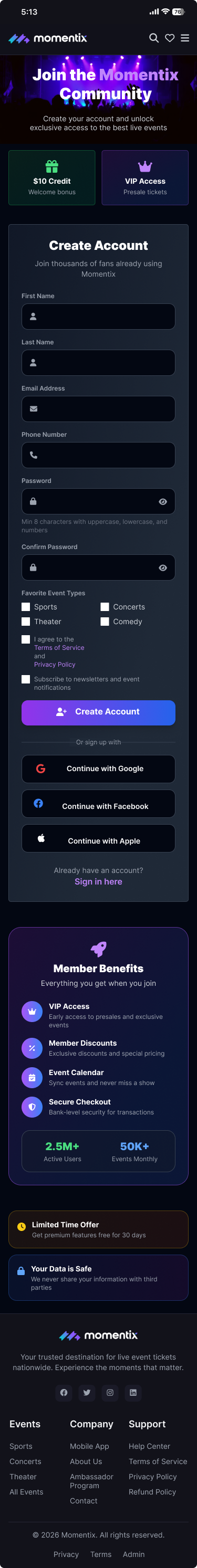 Sign Up