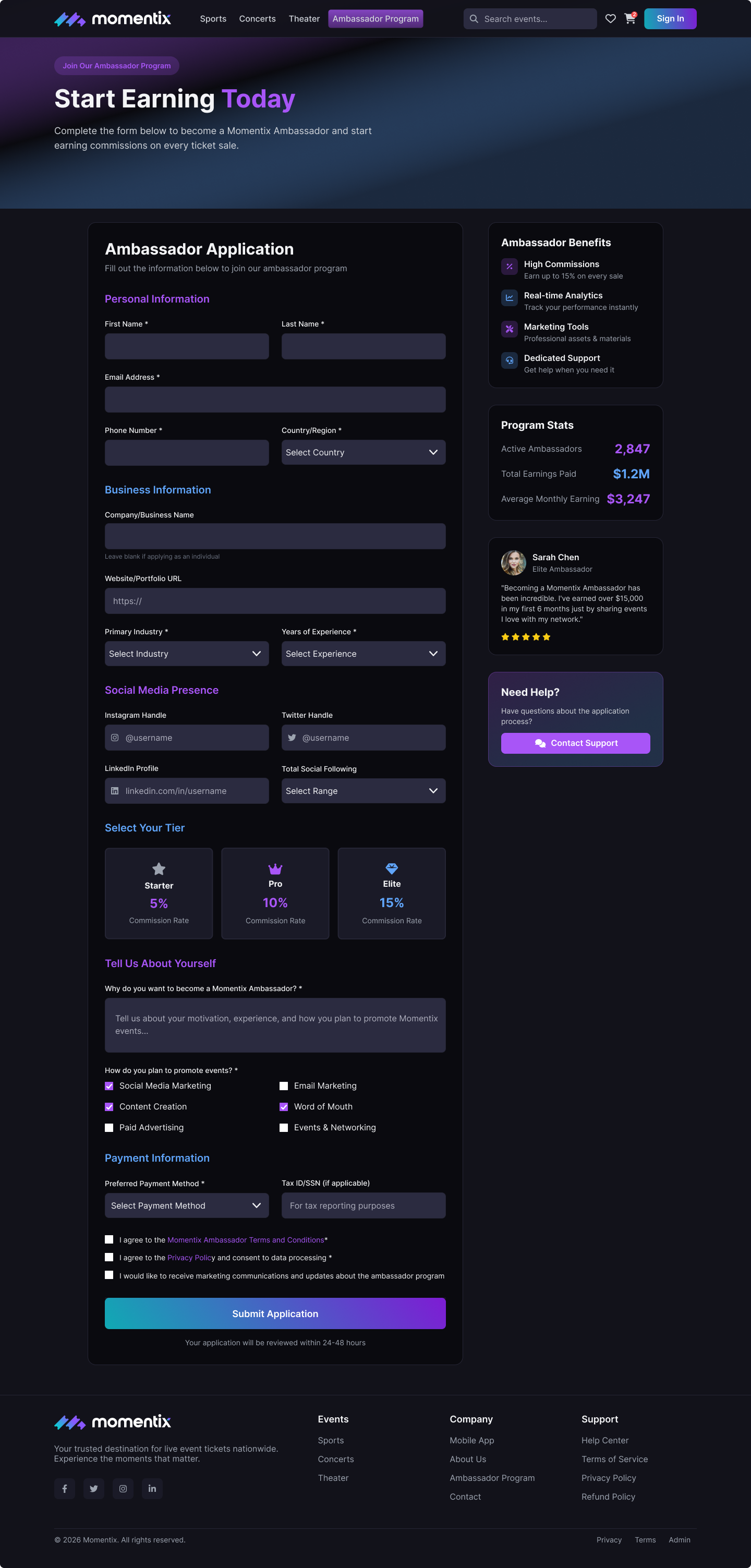 Ambassador Sign Up