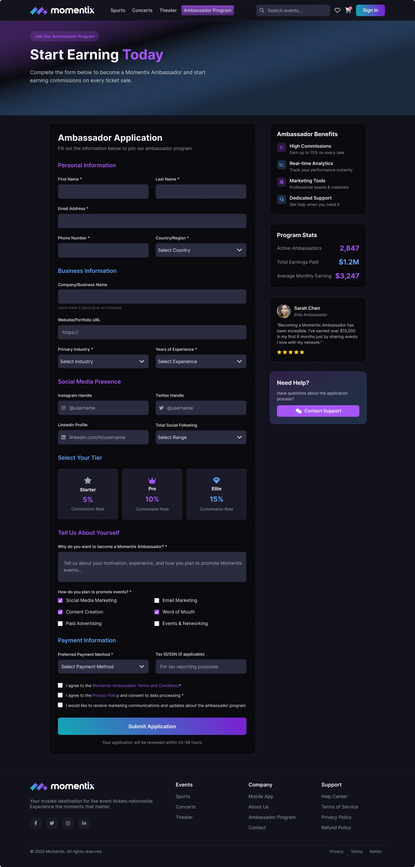 Ambassador Sign Up