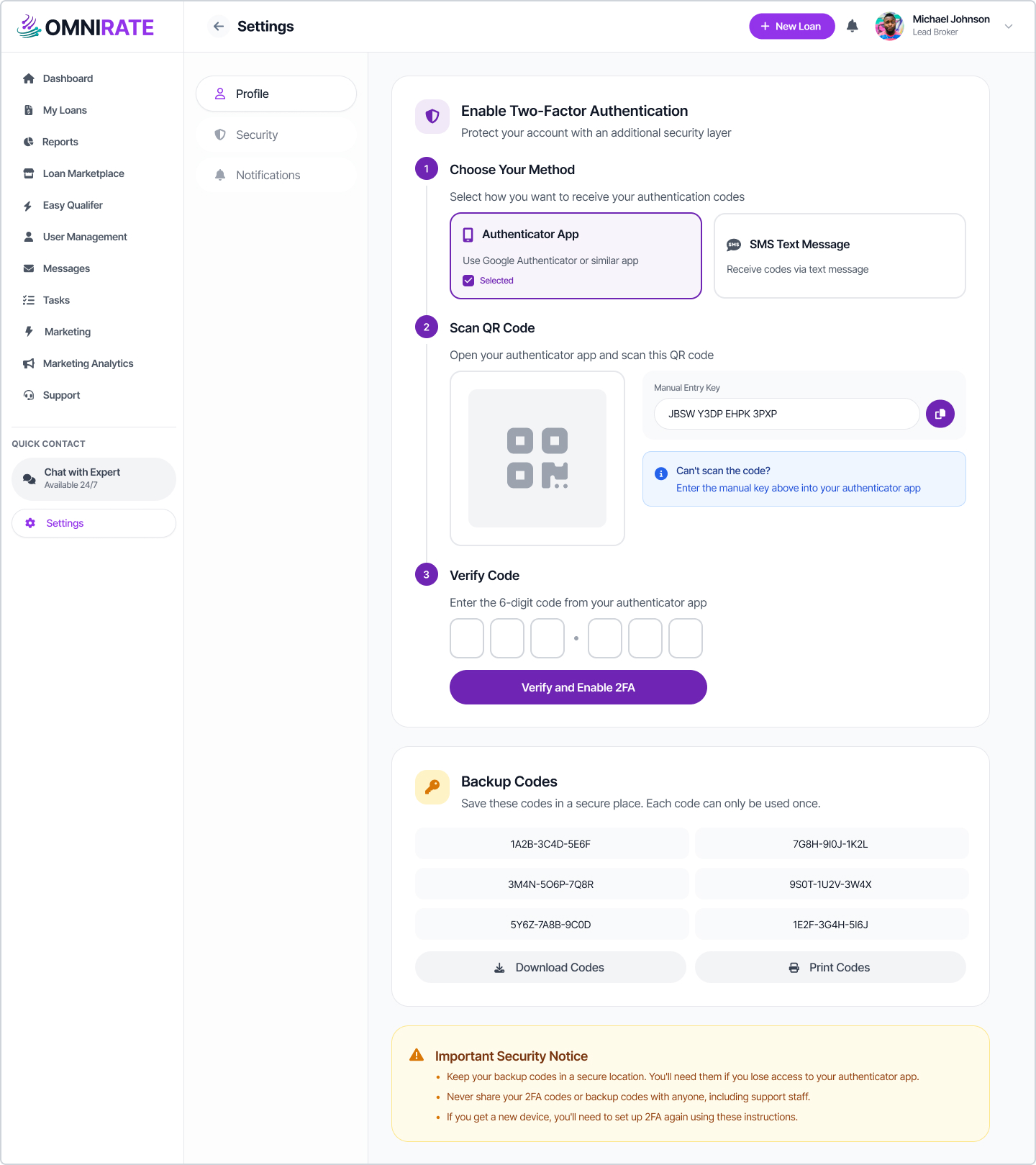 2FA Setup