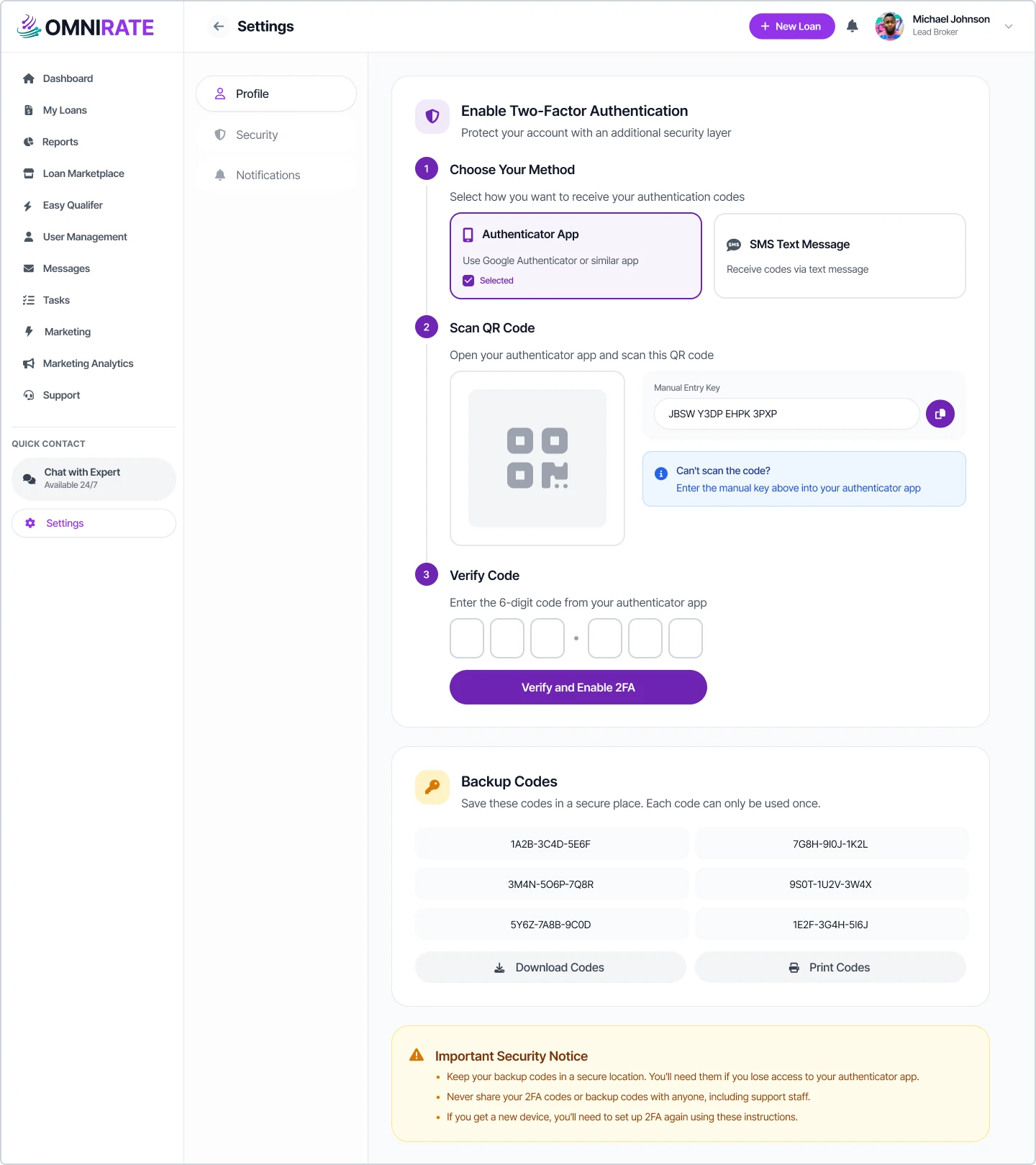 2FA Setup