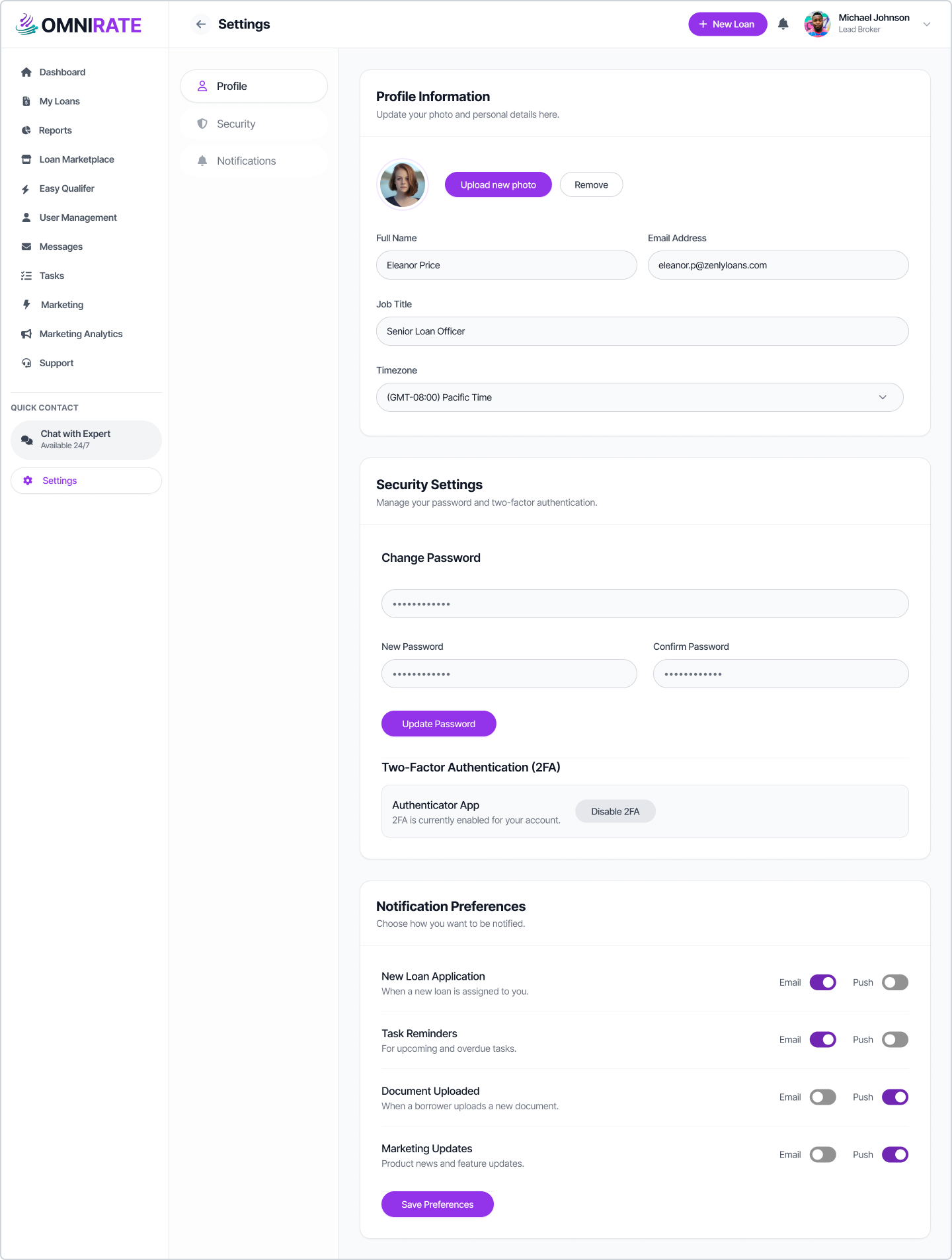 Broker Settings