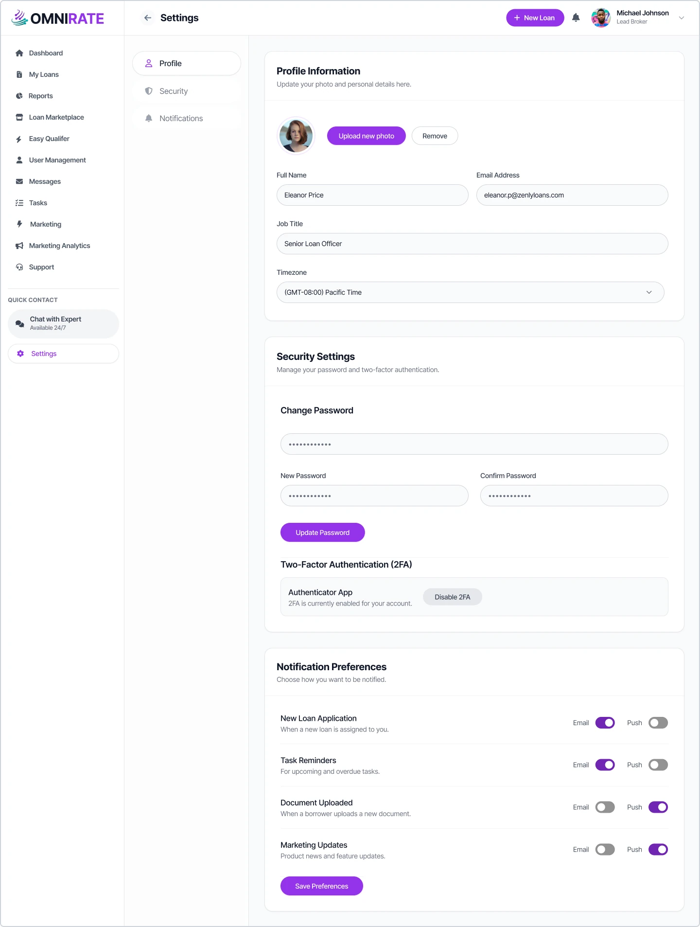 Broker Settings