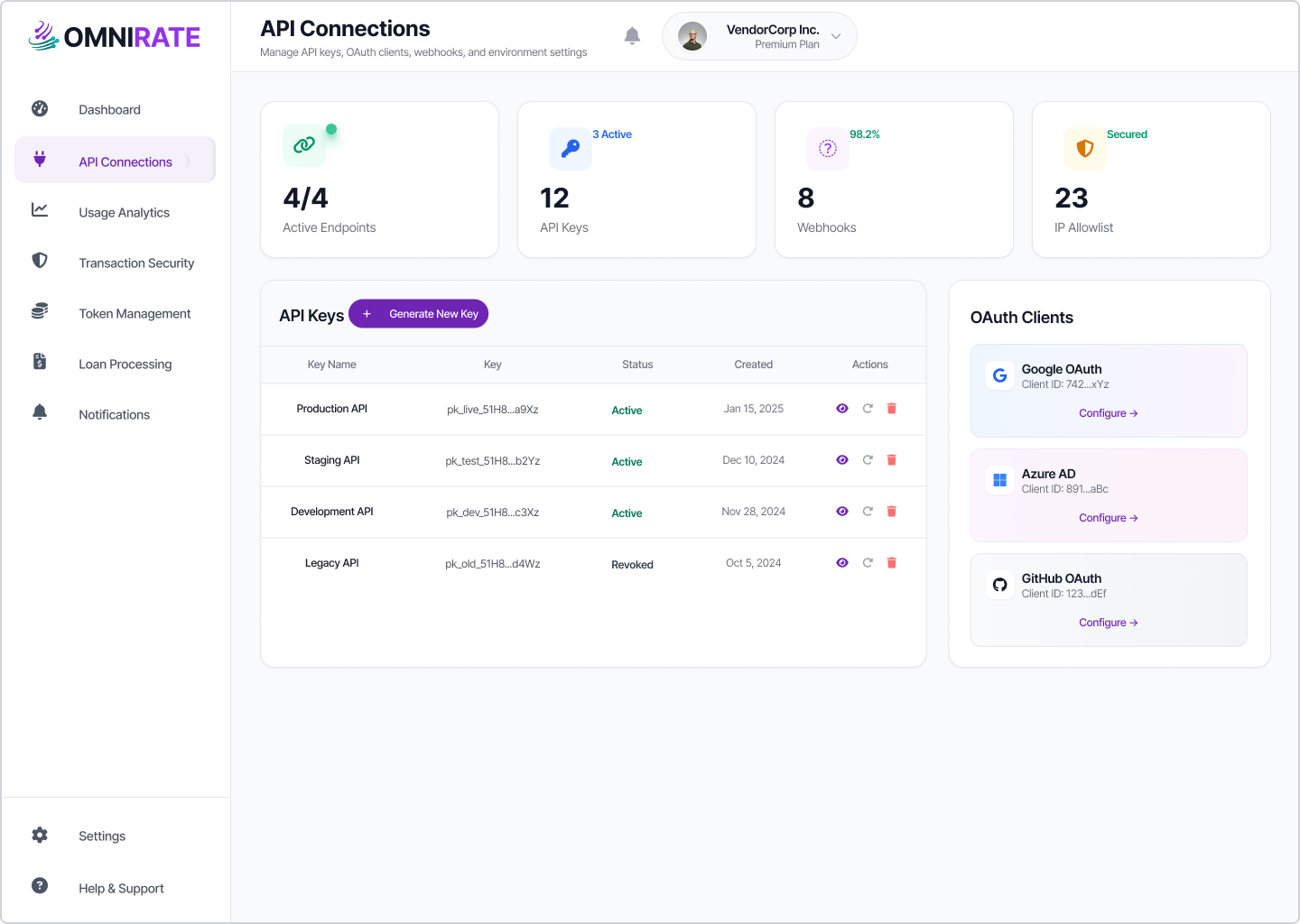 Vendor - API Connections