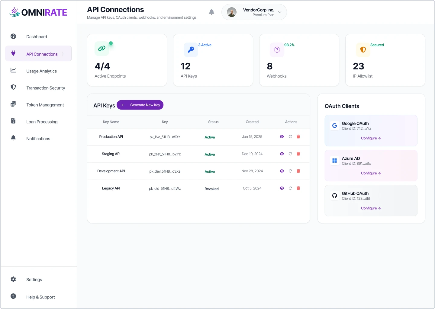 Vendor - API Connections