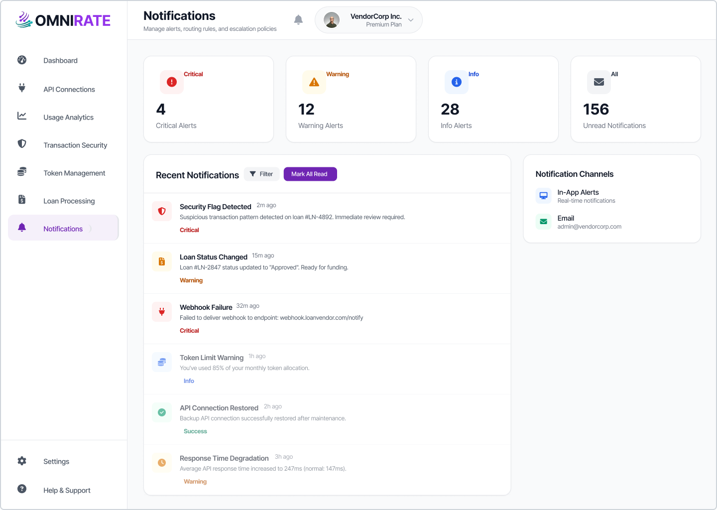 Vendor - Notifications