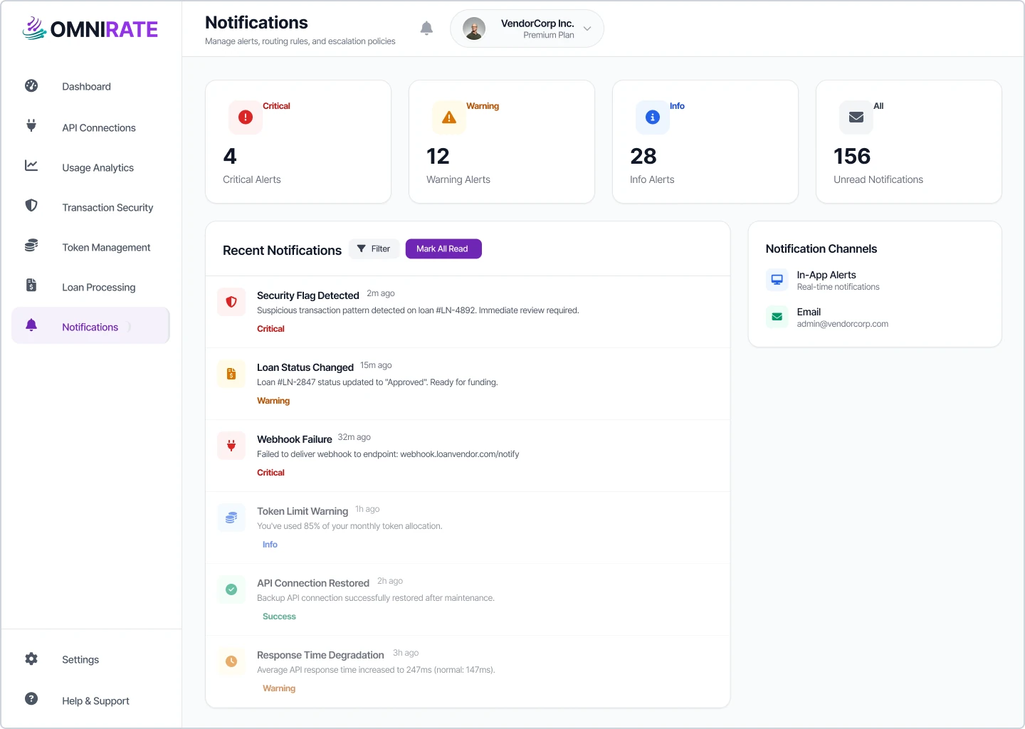 Vendor - Notifications