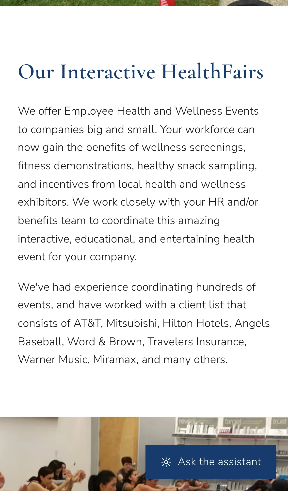 390px — a service described in full rather than truncated behind a 'read more'