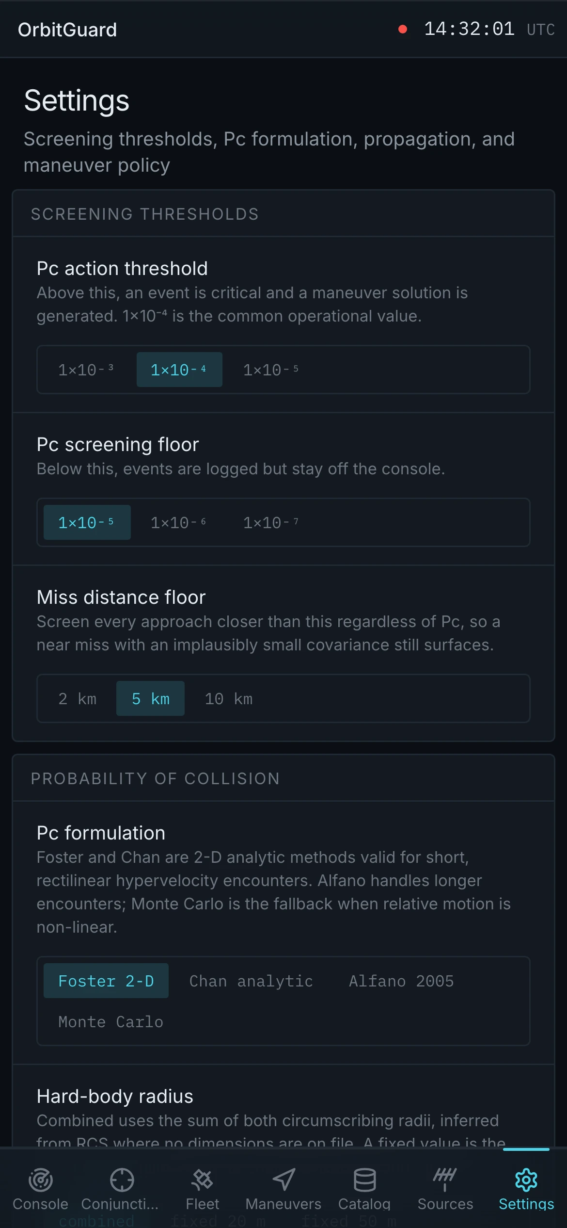 Phone — screening thresholds remain editable, not read-only