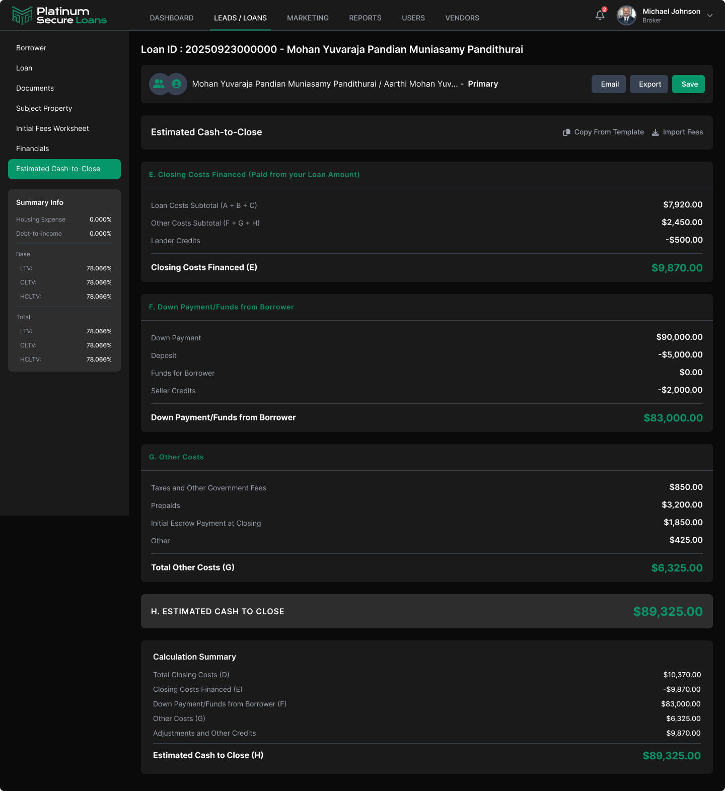 Estimated Cash to Close