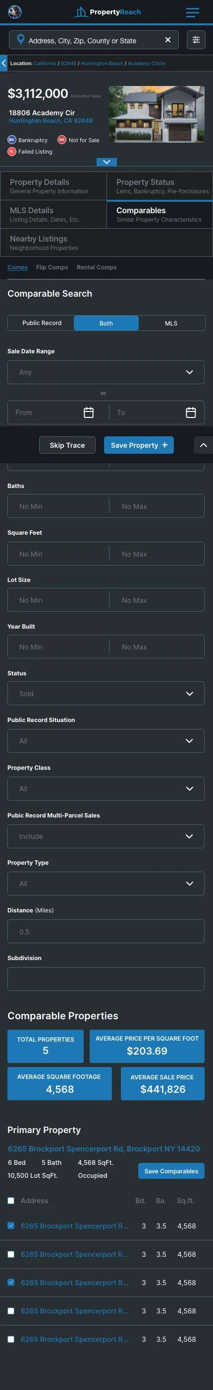 Property Details – Comparables