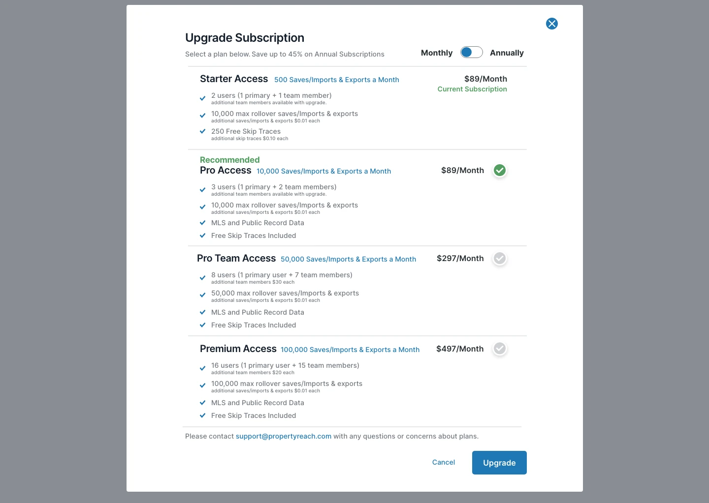 Upgrade Account