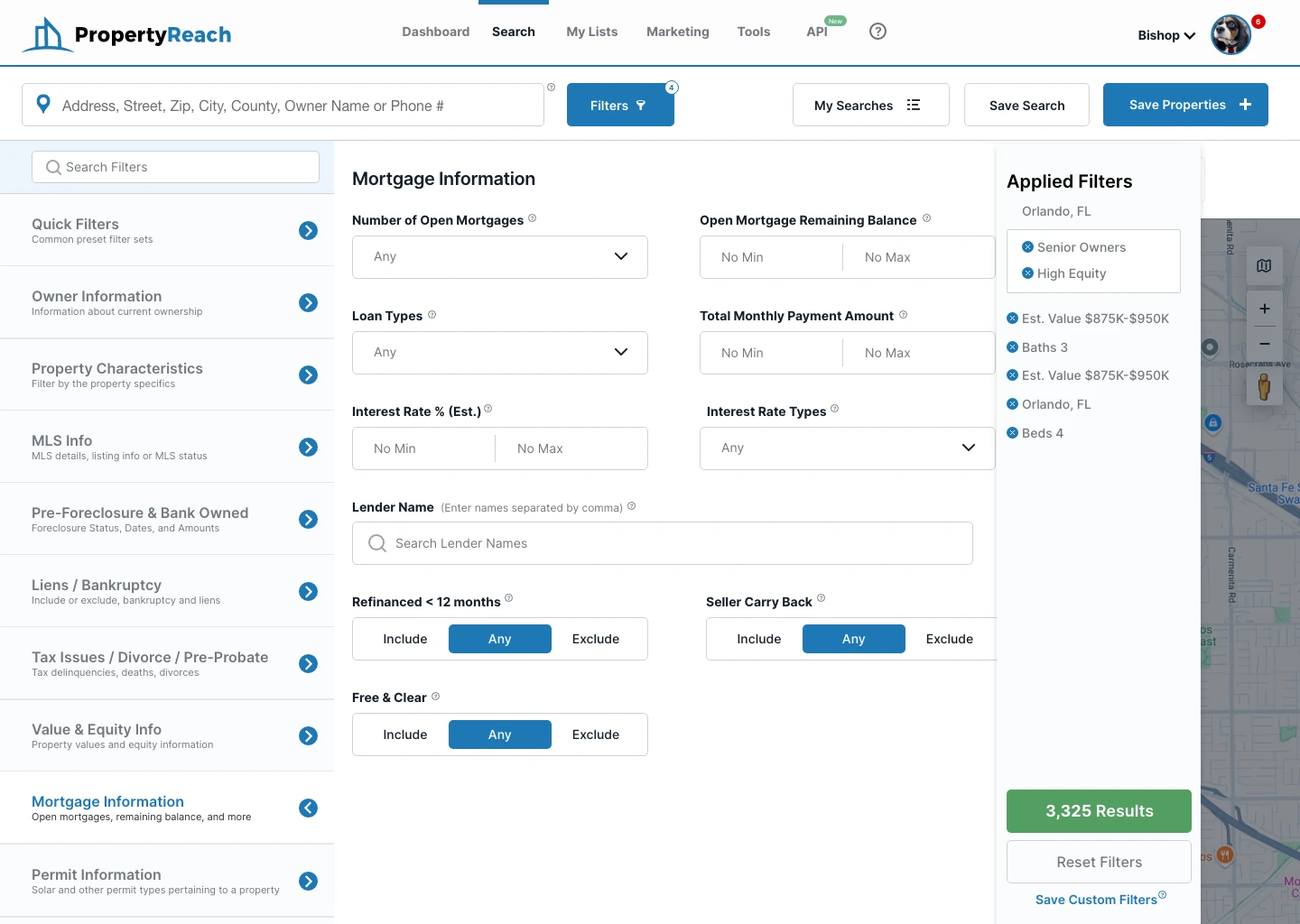 Filters - Mortgage Information