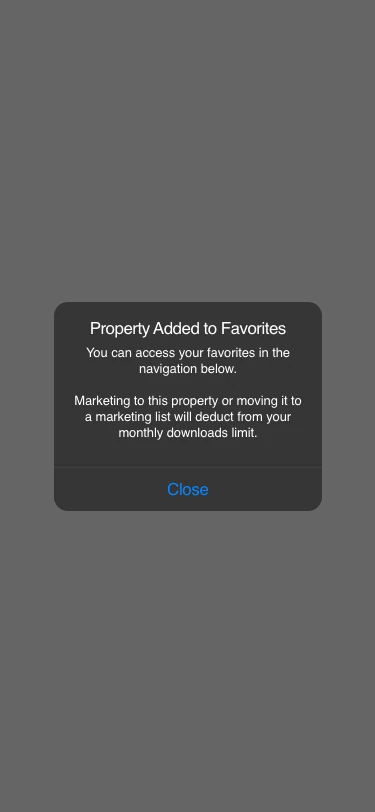 Added to Favorites Dialog