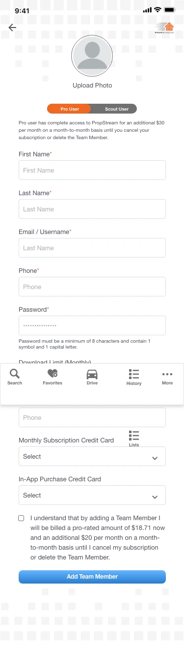 More - Teams – Add - Edit Member