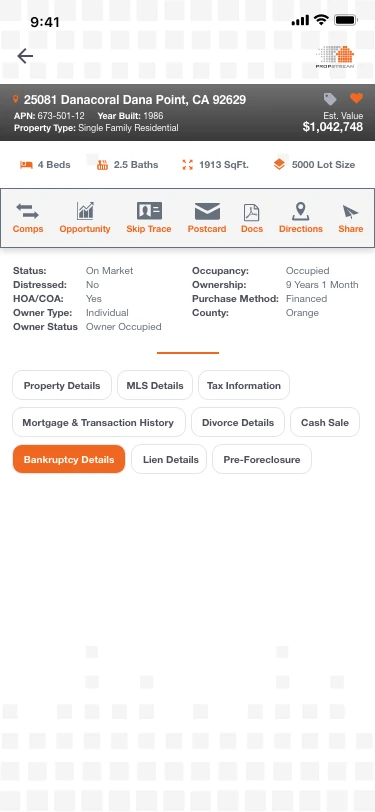 Property Details – Bankruptcy Details