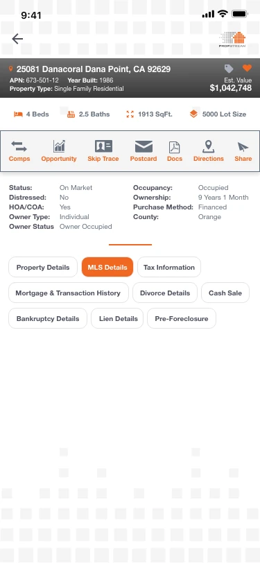 Property Details – MLS Details