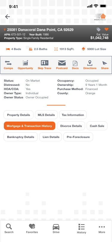 Property Details – Mortg Trans History