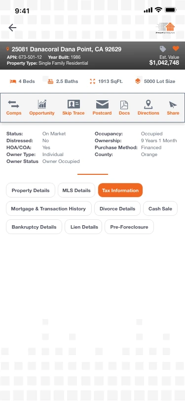 Property Details – Tax Information