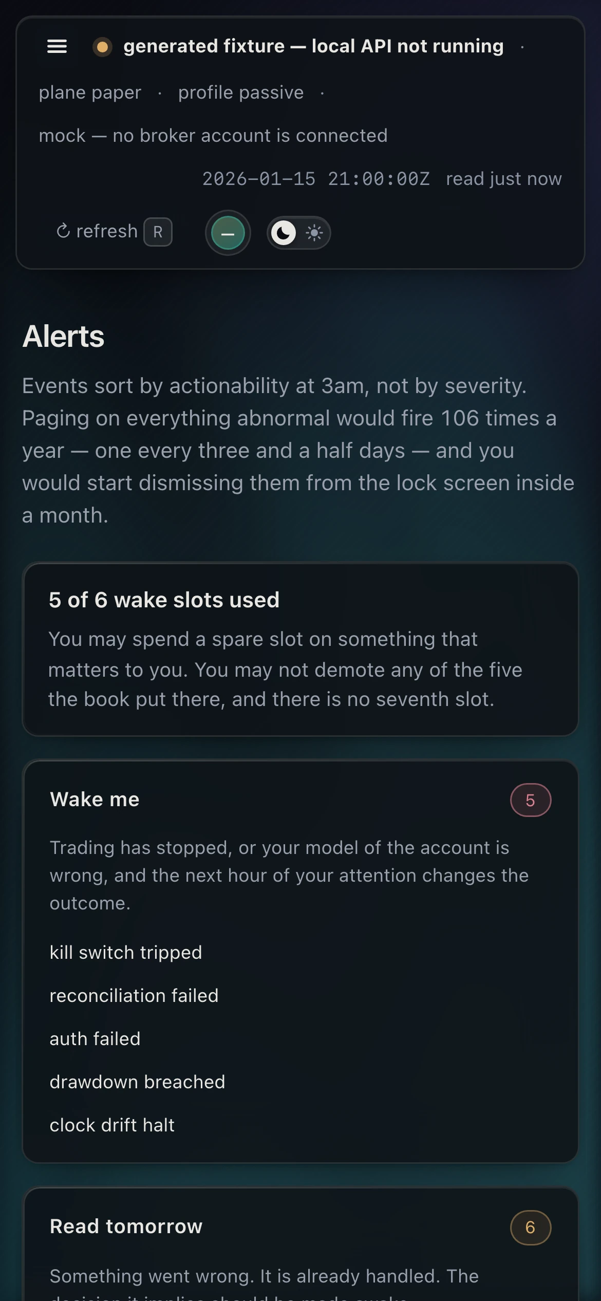 390px: alert tiers