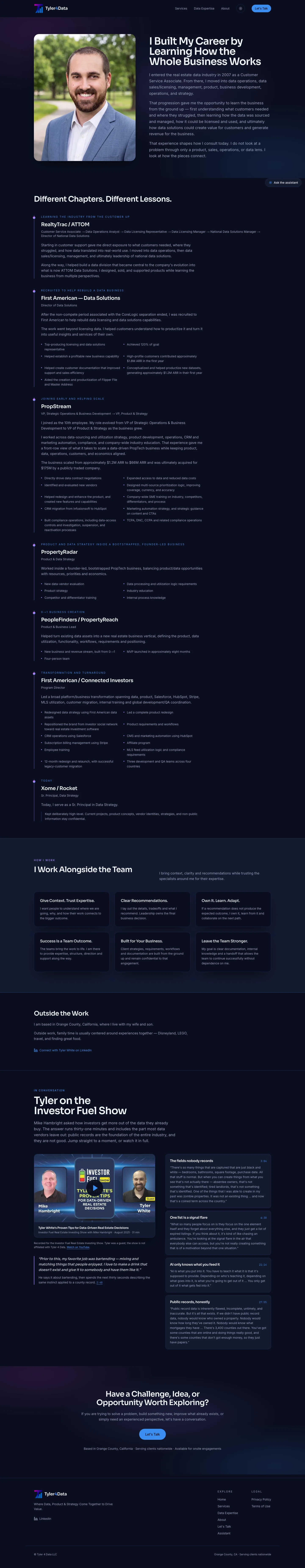 About — the career narrative, dark